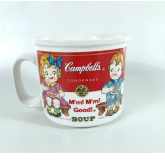 1993 Campbell's Soup Mug Boy & Girl 14 Oz Vintage - Picture 1 of 5